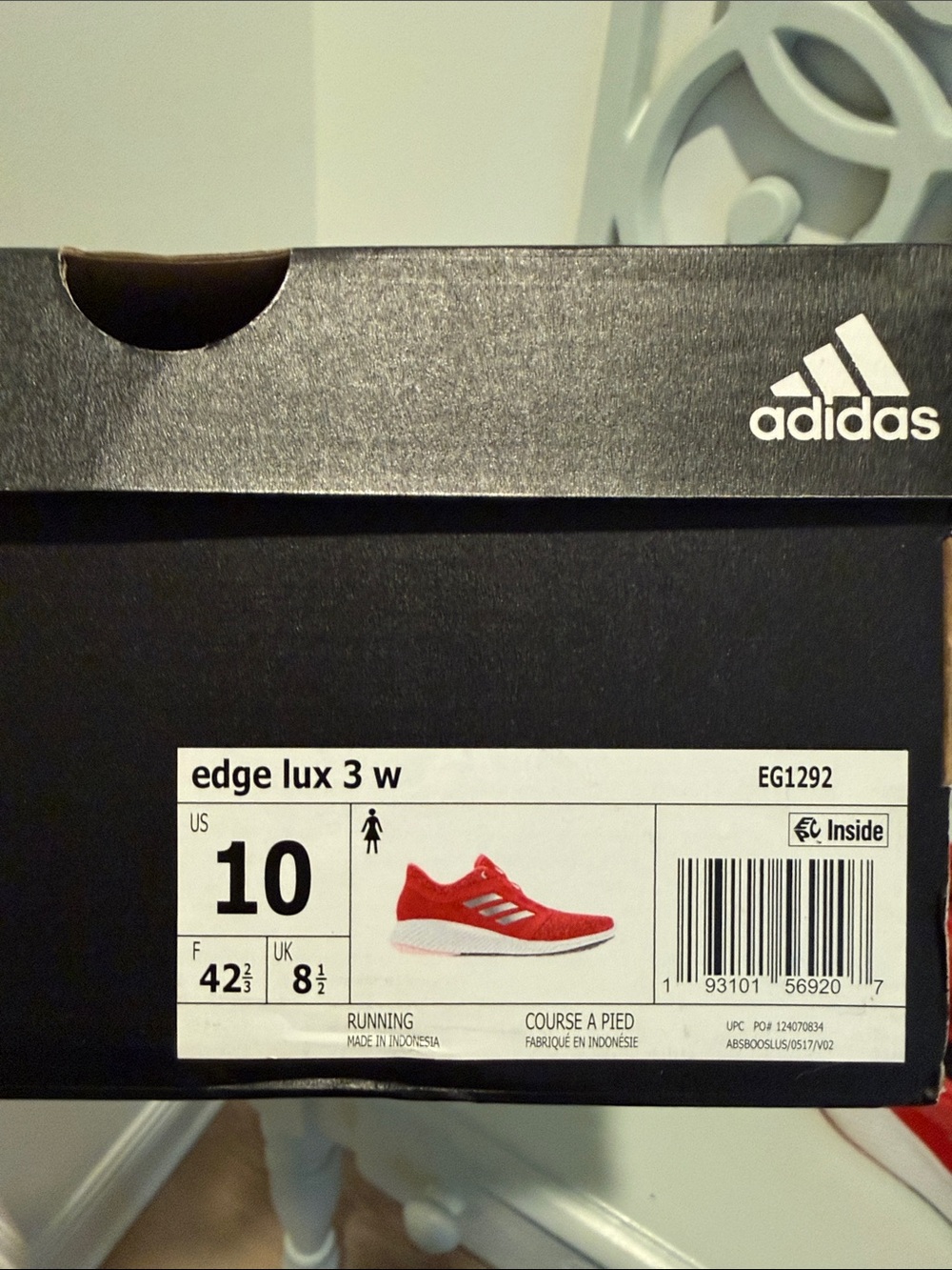 Adidas Women’s Red Running Sneakers with Silver Stripes - Picture 5 of 5